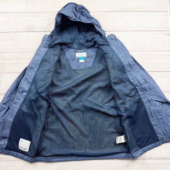 Columbia Kids Rain Jacket Hooded Nylon Waterproof Windbreaker Coat L 14-16 - Picture 3 of 5